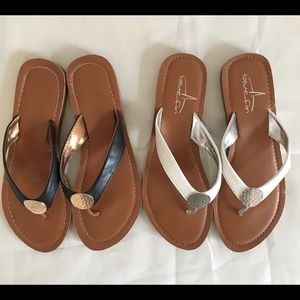 Blue Fin Thong Sandals Size 6
